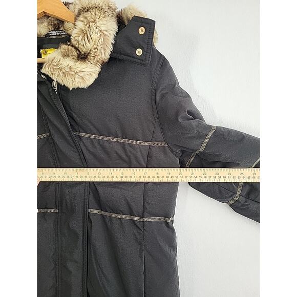 Platinum Utex Faux Fur Trim Down Parka Coat Black M Mobwife Penny Lane Winter - Picture 13 of 15